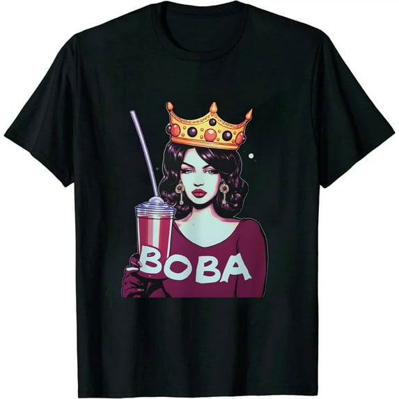 GOSMITH Boba Tea Shirt Girls Bubble Tea Gift Women Boba T-Shirt black
