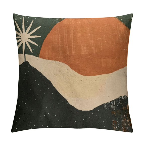 GOSMITH Boho Pillow Covers, Boho Sun Moon Mountains Decorative Pillowcase Throw Pillow Cover,Boho Throw Pillows,Boho Sun Desert for Sofa Bed Room Home Bedroom Decor Pillow Case