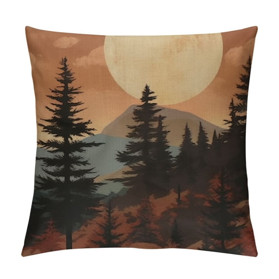 GOSMITH Boho Throw Pillow Covers,Boho Pillow Cover,Boho Mountain Nature Landscape Forest Throw Pillow Covers Boho Landscape Mountain for Bed Home Room Sofa Decorations Decor