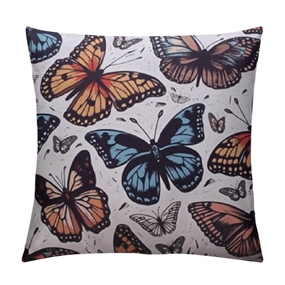 GOSMITH Boho Throw Pillow Covers, Soft Short Plush Decorative Pillowcase for Chair/Bed/Couch, Month Moth