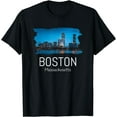 thumbnail image 1 of Leisuo Boston Skyline At Night Gift Souvenir T-Shirt 148714-black, 1 of 3