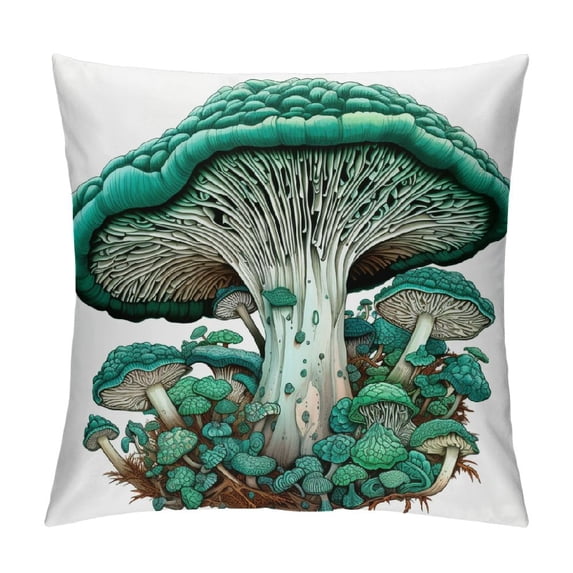 GOSMITH Botanical Forest Mushroom Soft Throw Pillow Cover, Colorful Toadstool Mushroom Decorative Pillowcase, Cottagecore Mushroom Farmhouse Decor Decorations for Sofa Living Room