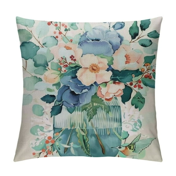 GOSMITH Buffalo Plaid Eucalyptus Leaves Pillow Covers Spring Farmhouse Quotes Decorations Truck Vase Bless Our Home Cushion Case Gifts for Home Decor