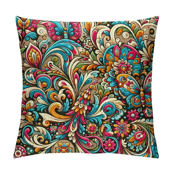GOSMITH Butterfly Body Pillow Cover Colorful Spring Floral Flowers Butterflies Long Pillow Case Protector with Zipper Decorative Soft Large Pillow Cases Covers Cushoned for Bed,Couch,Sofa,Home Gift