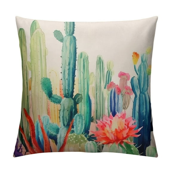 GOSMITH Cactus Throw Pillow Covers Tropical Desert Succulent Plants Bonsai Pillowcases Decorative Square Cushion Cover for Home Sofa Live Room (Desert Succulent)