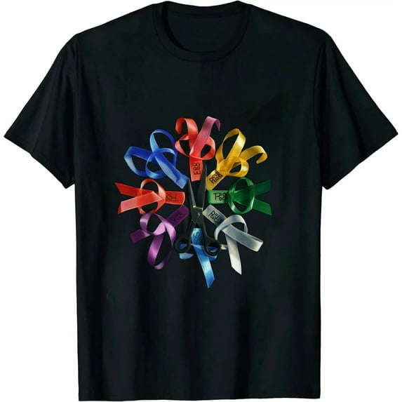 GOSMITH Cancer Awareness - Fight Cancer Ribbon T-Shirt