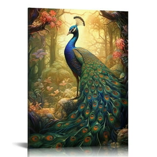 Peacock Prowess Unframed Wall Art - Yosemite Home Decor