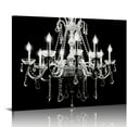 thumbnail image 1 of GOSMITH Canvas Print Wall Art - White Crystal Chandelier on Black Background - Wall Decor Modern Artwork Paintings Pictures for Living Room Stretched and Framed Ready to Hang, 1 of 4