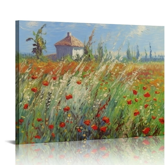 GOSMITH  Canvas Prints Green Ears of Wheat by Vincent Van Gogh Impressionism Canvas Wall Art Famous Paintings Reproduction Pictures Artwork Wall Art for Living Room Home Decor