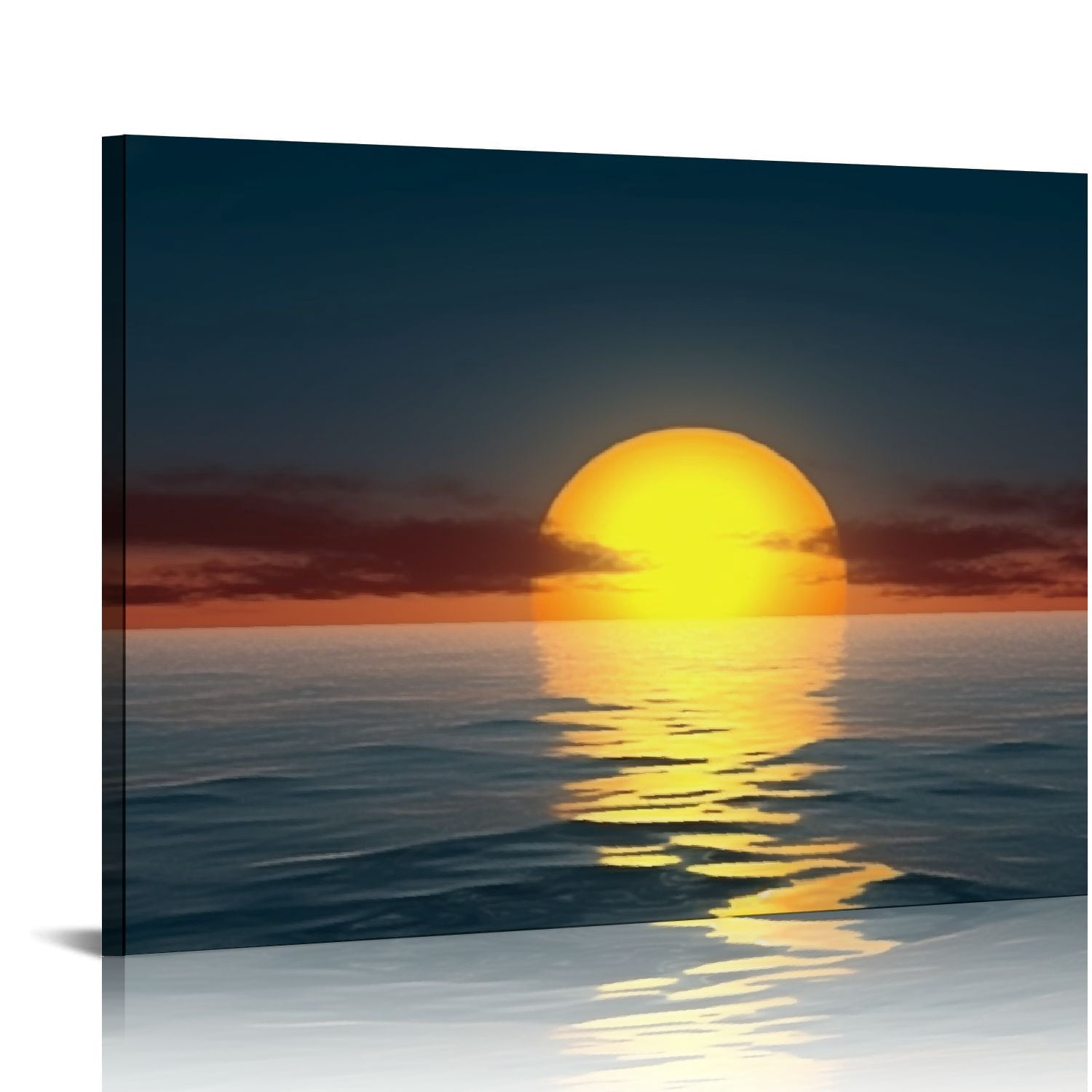 GOSMITH Canvas Prints Wall Art Decor Large Yellow Sunset over the ocean ...