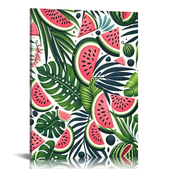 GOSMITH Canvas Prints Wall Art Tropical Banana Leaf Watermelon Satin - 16x20 in / 12x16 in Decorative Painting 16x20 in