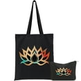 thumbnail image 1 of GOSMITH Canvas Tote Bag Aesthetic Laughter Yoga Laughing 2 Pcs Cute Aesthetic Tote Bags with Zipper Black, 1 of 8