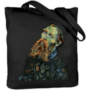 GOSMITH Canvas Tote Bag for Women Let It Gogh Vincent Van Gogh Artist Funny Image Gift 14.1x15.7in