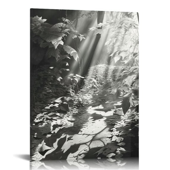 GOSMITH Canvas Wall Art Black and White Forest Picture Art Prints Winter Sunrise Nature Landscape Painting Contemporary Artwork for Bedroom Living Room Office Wall Decor Framed Easy Hanging