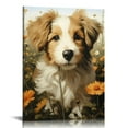 thumbnail image 1 of GOSMITH Canvas Wall Art Decor for Living Room, Colorful Cute Dog Animal Flower Room Decor Paintings for Bathroom Bedroom Canvas Prints Home Kitchen Decor 20x16/16x12", 1 of 4