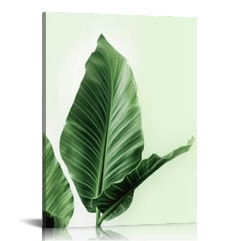 GOSMITH Canvas Wall Art Green Leaf Simple Life Painting Dathroom Wall ...