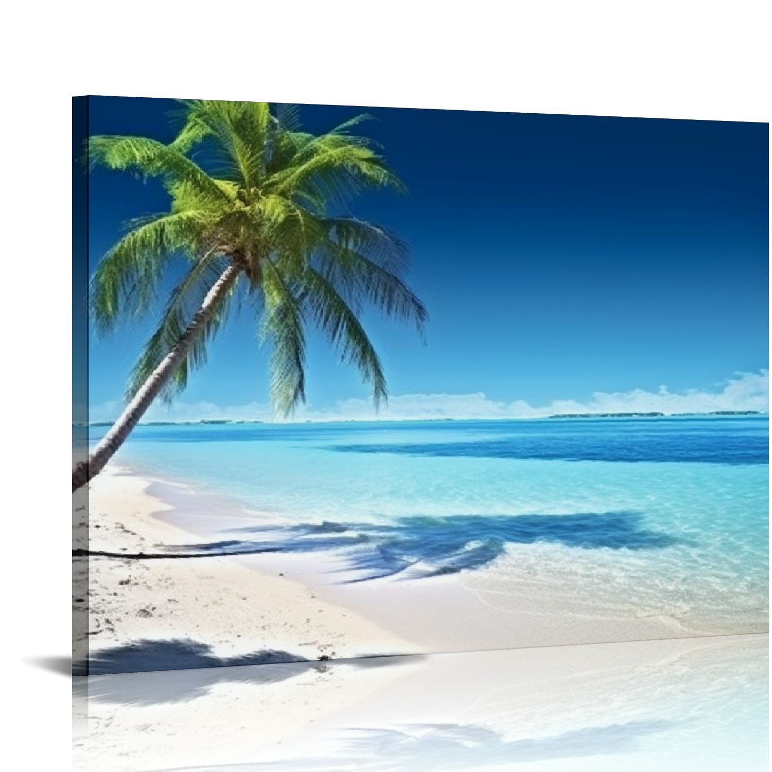 GOSMITH Canvas Wall Art Summer Ocean Waves Coconut Trees on Sands Beach ...
