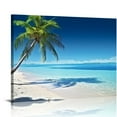 thumbnail image 1 of GOSMITH  Canvas Wall Art Summer Ocean Waves Coconut Trees on Sands Beach Seascape Painting Sea Nature Pictures for Living Room Home Office Wall Decor Artwork, 1 of 4