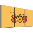 thumbnail image 1 of GOSMITH Cartoon Chili Peppers Art Wall Decor Oil Painting 12x16in x3 Ready to Hang 12x16x3pcs, 1 of 4