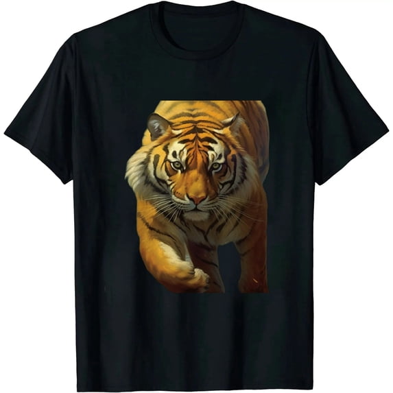 GOSMITH Casual Tiger Graphic T-Shirt for Men Novelty Animal Pattern Short Sleeve Shirts