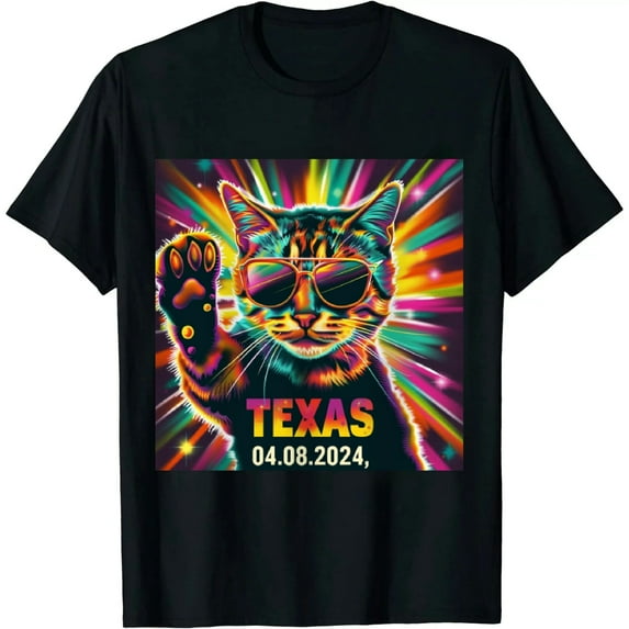 GOSMITH Cat Taking A Selfie Total Solar Eclipse 2024 Texas Premium T-Shirt