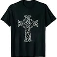 thumbnail image 1 of GOSMITH Celtic Cross Christian Trinity Knot Triquetra - Art on Back T-Shirt, 1 of 3