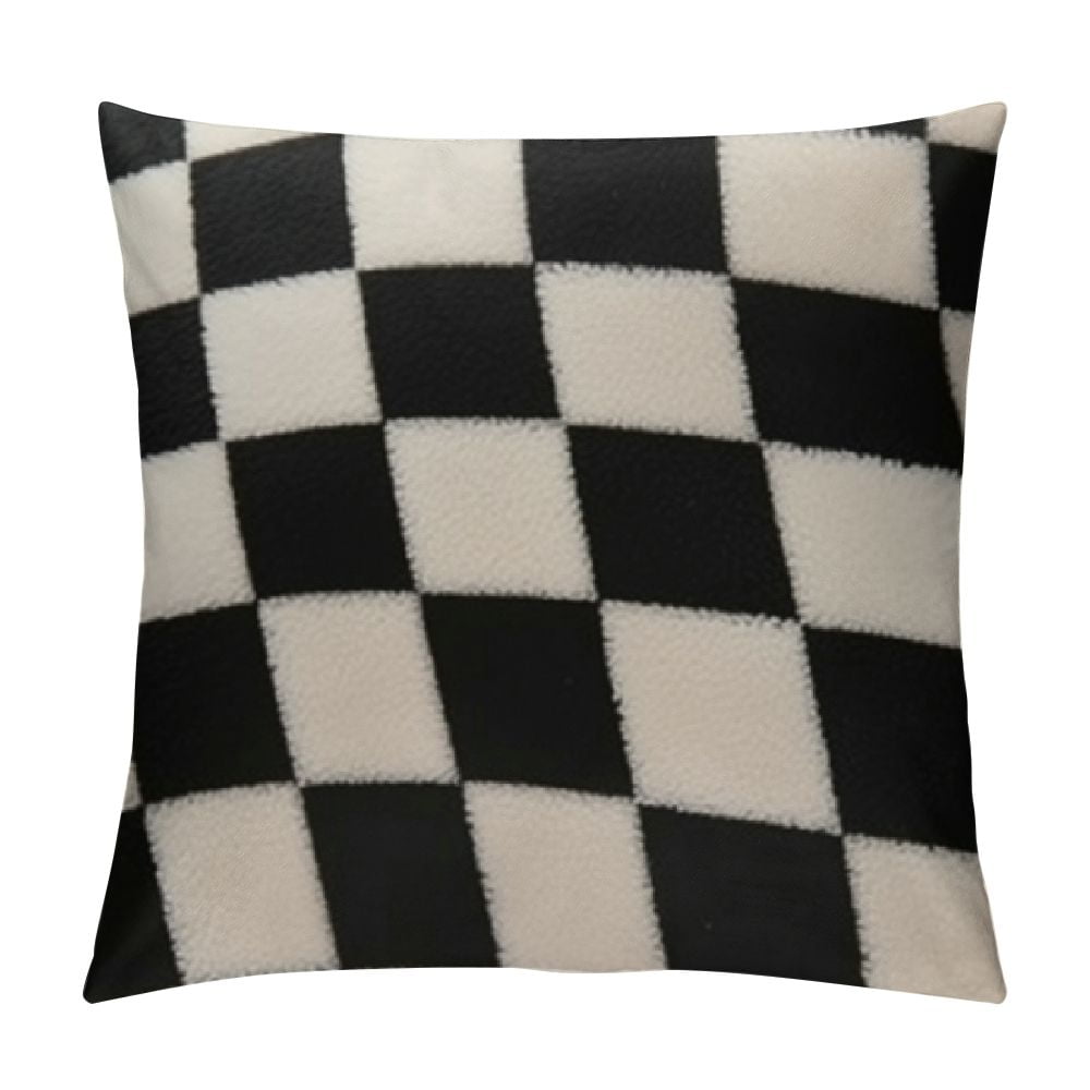 GOSMITH Checkered Pillow Cover Luxury Style Checkerboard Pattern