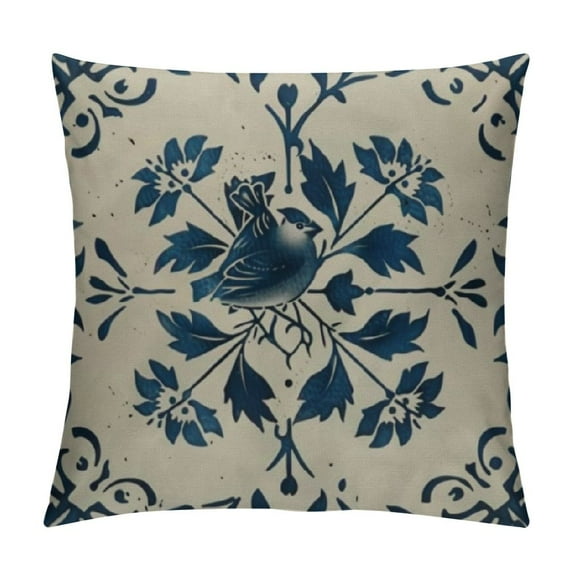 GOSMITH Chinoiserie Blue and White Pillow Covers, Blue and White Floral Throw Pillow Covers for Couch Bed Sofa Cushion Farmhouse Room Decor