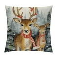 thumbnail image 1 of GOSMITH  Christmas Decoration Throw Pillow Cover Vintage Rustic Rabbit Sika Deer Holiday Winter Cushion Cases Covers Outdoor Xmas Christmas Zipper Pillowcases Home Decor, 1 of 5