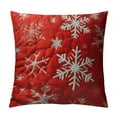 thumbnail image 1 of GOSMITH  Christmas Decorative Throw Pillow Covers, Soft Faux Fur Pillow Cases Covers with Silver Snowflake Glitter Printed Cute Pillowcases for Couch Sofa Bed Girls Room, Red, 1 of 5