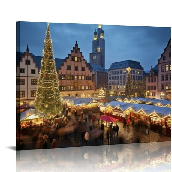 GOSMITH Christmas Market In Germany Poster Canvas Pictures Wall Art Decor Prints Printing For Living room/Home/Office