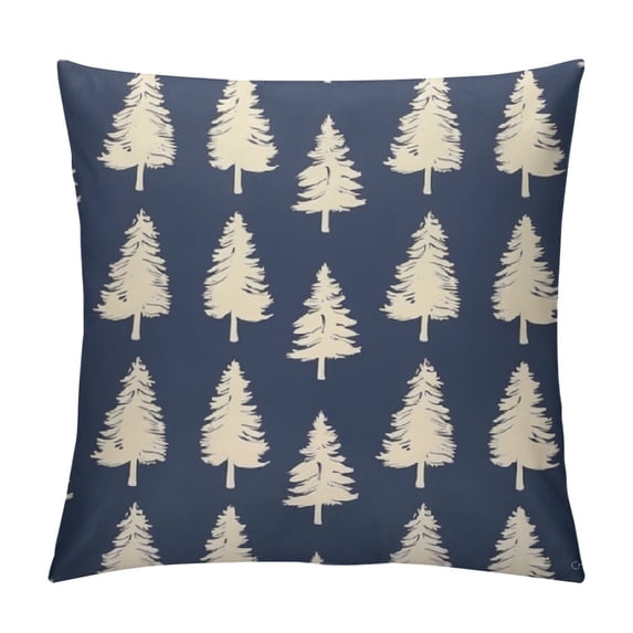 GOSMITH Christmas Pillow Covers Navy Blue White Christmas Tree Decor Throw Pillows Winter Xmas Holiday Outdoor Lumbar Cushion Cases for Couch Bed Decorations