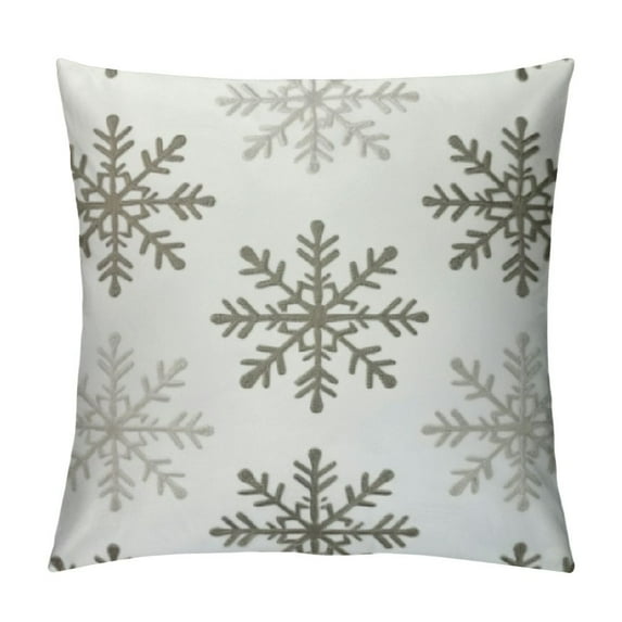 GOSMITH Christmas Pillow Covers Raised Snowflake Pillow Covers Neutral Boho White Christmas Decorations for Winter Holiday