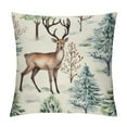 thumbnail image 1 of GOSMITH Christmas Pillow Covers Rustic Watercolor Tree Deer Brown Green Outdoor Decorative Throw Pillows Farmhouse Winter Themed Holiday Pillowcases Cushion Case Decor for Sofa Couch Bed, 1 of 5