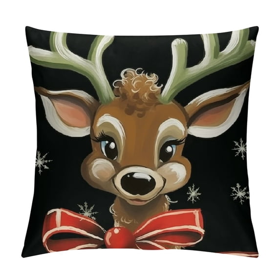 GOSMITH Christmas Pillow Covers, Christmas Throw Pillow Covers, Xmas Outdoor Farmhouse Decorations Holiday Pillow Covers Cases for Couch Sofa Black and White