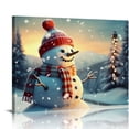thumbnail image 1 of GOSMITH  Christmas Snowman Canvas Prints for Home Decor and Wall Decor - Christmas Tree & Santa Claus Painting Wall Art Ready to Hang, 1 of 4