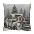 thumbnail image 1 of GOSMITH Christmas Tree Reindeer Truck Stripes Gray Throw Pillow Covers, Winter Holiday Cushion Case Decoration for Sofa Couch, 1 of 5