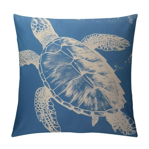 GOSMITH Coastal Turtle Throw Pillow Covers Decorative Sea Nautical Decor Cushion Case Square Pillowcase Ocean Decorations for Patio Couch Sofa PL648TR