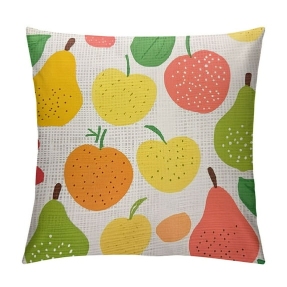 GOSMITH Colorful Pears Pattern Pillow Covers Farmhouse Throw Pillowcase Decorative Square Cushion Cover for Home Living Room Bed Room Couch Sofa Decor