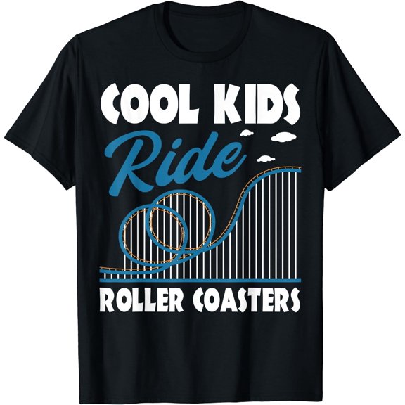 Leisuo Cool Ride Roller Coasters Amusement Park T-Shirt Black 3X-Large black-201355