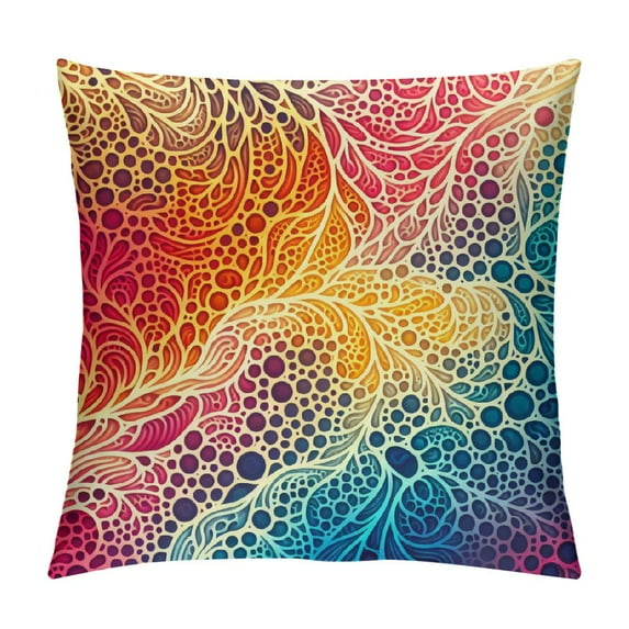 GOSMITH Coral Body Pillow Case, Orange Red Blue Tropical Ocean Themed Decorative Pillowcase with Zipper