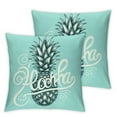 thumbnail image 1 of GOSMITH Cute Girl Aloha Pineapple Pattern Square Decorative 2-Piece Short Plush Pillowcase White, 1 of 6