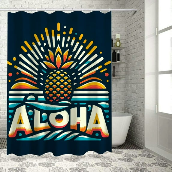 Leisuo Cute Girl Pattern Square Decorative Durable and Washable Shower Curtain in Multiple Sizes White