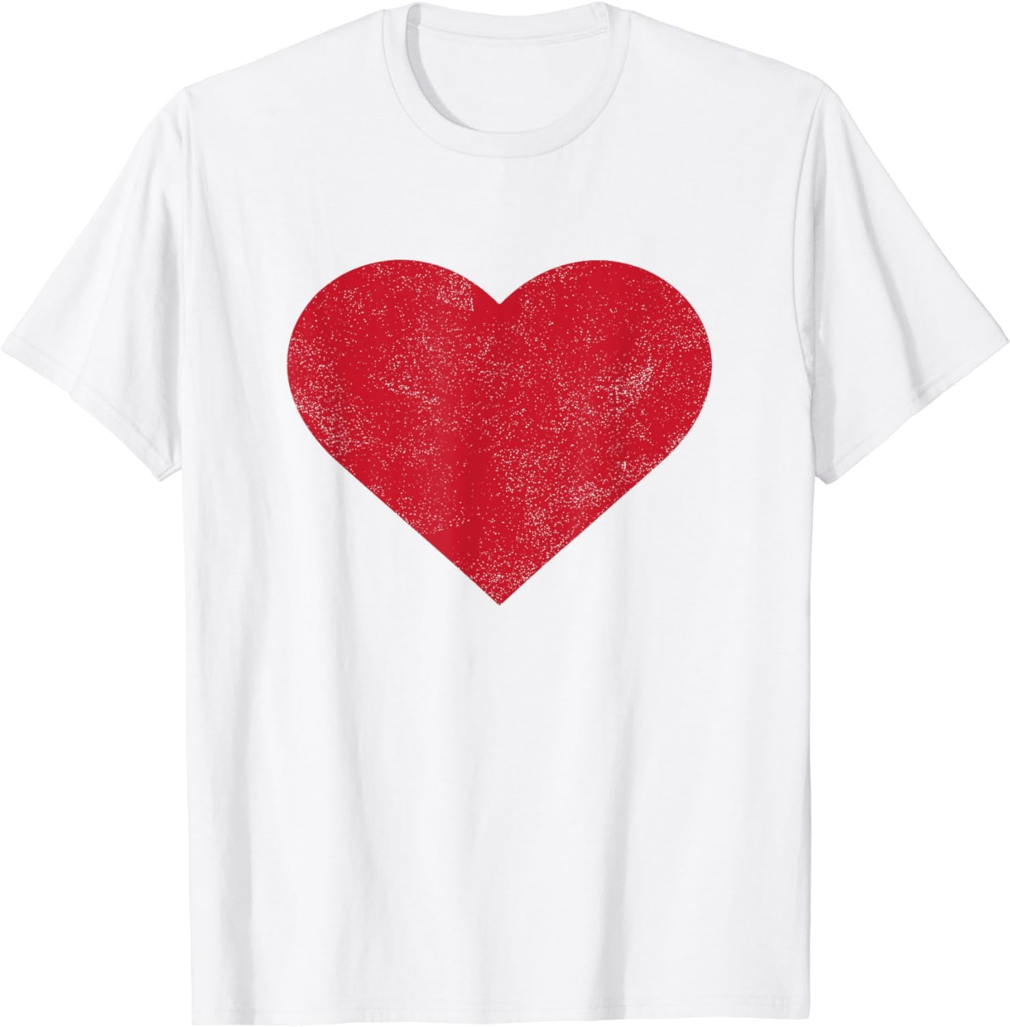 Leisuo Cute Heart Valentines Day Vintage Distressed Red T-Shirt white ...