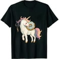 thumbnail image 1 of GOSMITH Cute Hungry Unicorn Munching on Yummy Donut T-Shirt, 1 of 3
