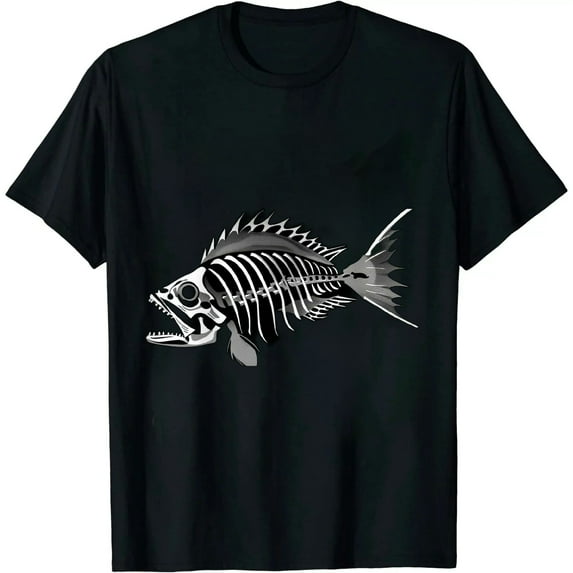 GOSMITH Dead Fish Skeleton Fishing T Shirt