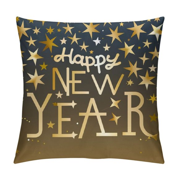 GOSMITH Decorative Farmhouse Rectangle Throw Lumbar Pillow Cover Celebrate Happy New Year 2020 Place Graphic Holidays Celebration Chinese Christmas Eve Case for Sofa Bed colorful