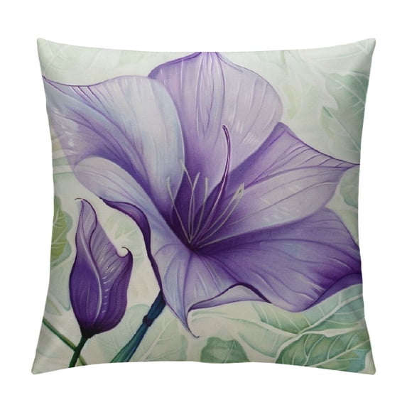 GOSMITH Decorative Floral Flower Pillow Covers, Blue Pink Purple Green Yellow Decor Flower Throw Pillow Covers Cushion Case for Living Room Couch Sofa Patio Outdoor Home Decor
