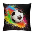 thumbnail image 1 of GOSMITH Decorative Pillow Covers,  for Sofa Farmhouse Home Decor, Splash Ink Art Sport Football Soccer Ball, 1 of 5