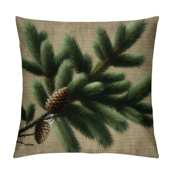 Leisuo Decorative Throw Pillow Case Evergreen Branch Beautiful Lump Winter On White Nature Coniferous Parks Outdoor Farmhouse Pillow Cushion Cover for Couch Sofa Bed